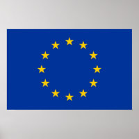 Gerahmter Druck mit der Fahne der europäischen Gew