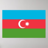 Gerahmter Druck mit der Flagge Aserbaidschans Poster (Vorne)