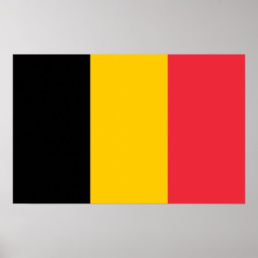 Gerahmter Druck mit der Flagge Belgiens Poster (Vorne)