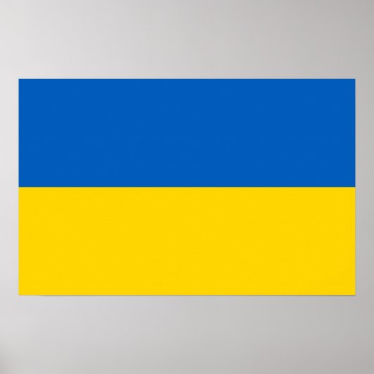 Gerahmter Druck mit der Flagge der Ukraine Poster (Vorne)