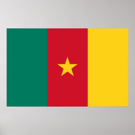 Gerahmter Druck mit der Flagge Kameruns Poster