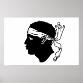 Gerahmter Druck mit der Flagge Korsikas, Frankreic Poster (Vorne)