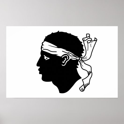 Gerahmter Druck mit der Flagge Korsikas, Frankreic Poster (Vorne)