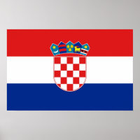Gerahmter Druck mit der Flagge Kroatiens