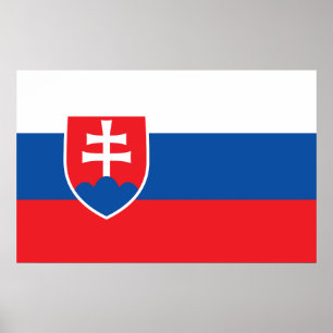 Gerahmter Druck mit der slowakischen Flagge Poster