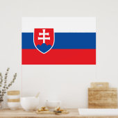 Gerahmter Druck mit der slowakischen Flagge Poster (Küche)