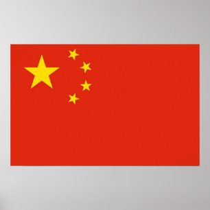 Gerahmter Druck mit Flag China Poster
