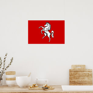 Gerahmter Druck mit Flag Kent, England Poster