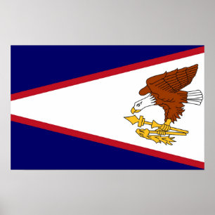 Gerahmter Druck mit Flag of American Samoa, USA. Poster