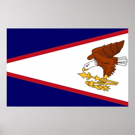 Gerahmter Druck mit Flag of American Samoa, USA. Poster (Vorne)