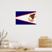 Gerahmter Druck mit Flag of American Samoa, USA. Poster (Küche)