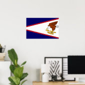 Gerahmter Druck mit Flag of American Samoa, USA. Poster (Heimbüro)