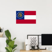 Gerahmter Druck mit Flag of Georgia, USA. Poster (Heimbüro)