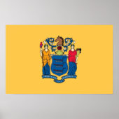 Gerahmter Druck mit Flag of New Jersey, USA. Poster (Vorne)