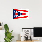 Gerahmter Druck mit Flag Ohio, USA. Poster (Heimbüro)