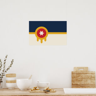 Gerahmter Druck mit Flag Tulsa, Oklahoma Poster