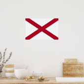 Gerahmter Druck mit Flag von Alabama, USA. Poster (Küche)