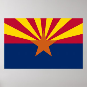 Gerahmter Druck mit Flag von Arizona, USA. Poster