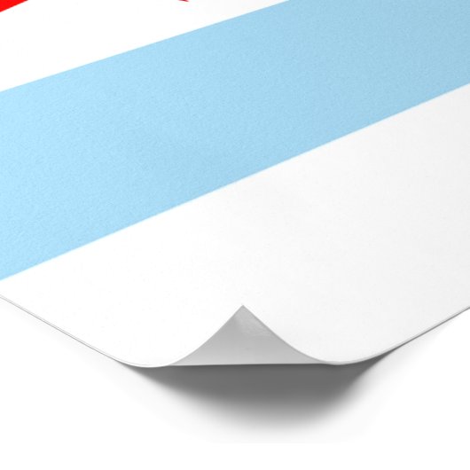 Gerahmter Druck mit Flag von Chicago, USA. Poster (Ecke)