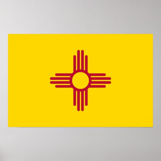 Gerahmter Druck mit Flag von New Mexico, USA. Poster (Vorne)