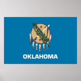 Gerahmter Druck mit Flag von Oklahoma, USA Poster