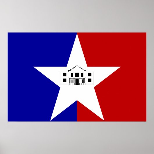 Gerahmter Druck mit Flag von San Antonio, USA. Poster (Vorne)