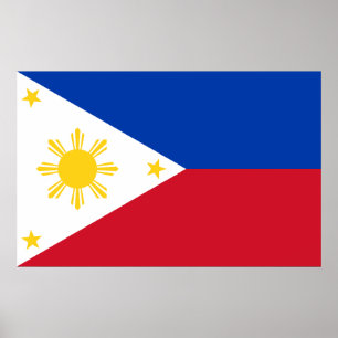 Gerahmter Druck mit Flagge auf den Philippinen Poster