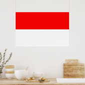 Gerahmter Druck mit Flagge Indonesiens Poster (Küche)