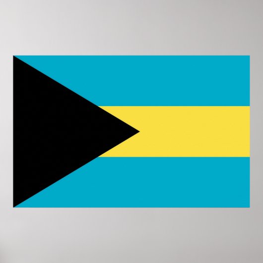 Gerahmter Druck mit Flagge von Bahamas Poster (Vorne)