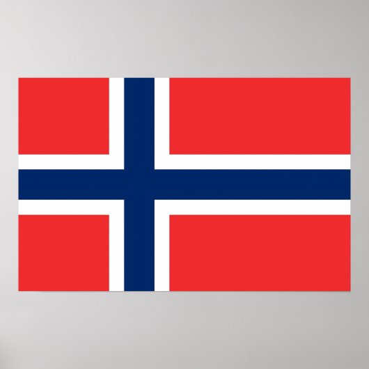 Gerahmter Druck mit norwegischer Flagge Poster (Vorne)