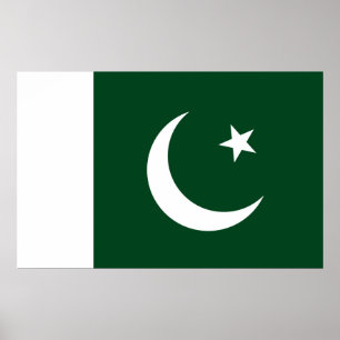 Gerahmter Druck mit pakistanischer Flagge Poster