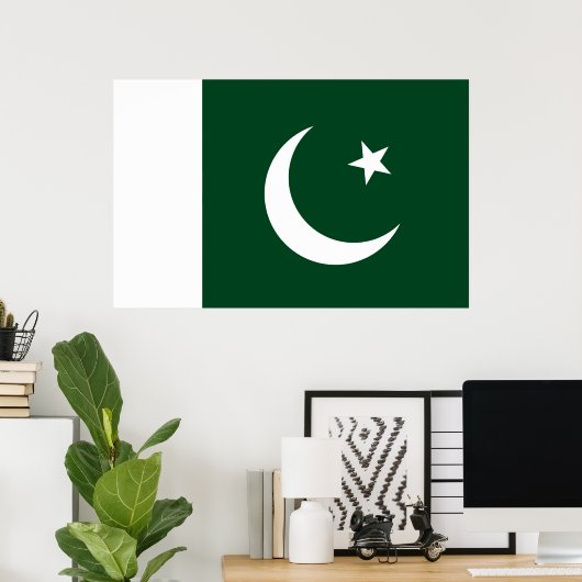 Gerahmter Druck mit pakistanischer Flagge Poster (Heimbüro)