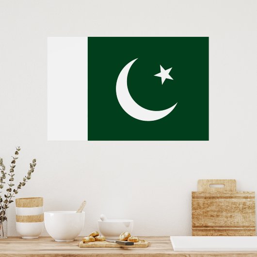 Gerahmter Druck mit pakistanischer Flagge Poster (Küche)
