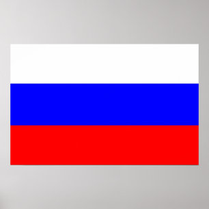 Gerahmter Druck mit russischer Flagge Poster