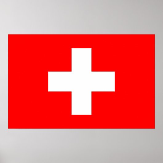 Gerahmter Druck mit Schweizer Flagge Poster (Vorne)