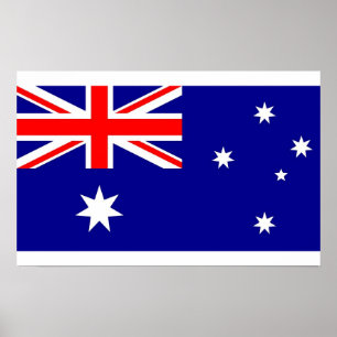 Gerahmter Druck unter der Flagge Australiens Poster