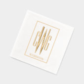 Gerahmter einfacher 3 Anfangsbuchstaben Monogramm Servietten Mit Folie (Links)