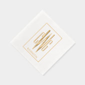 Gerahmter einfacher 3 Anfangsbuchstaben Monogramm Servietten Mit Folie (Rechts)