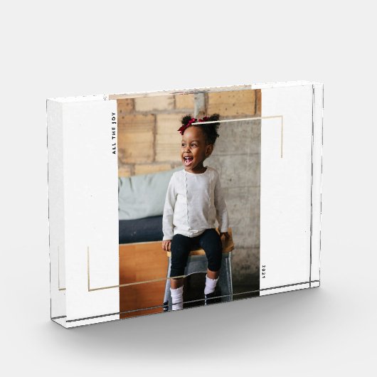 Gerahmter Foto-Block mit Goldfolie Fotoblock (Links)