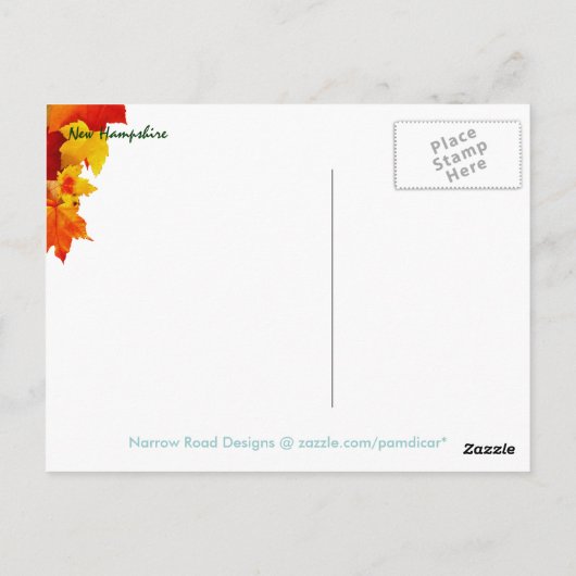 Gerahmter Herbstsee Postkarte (Rückseite)