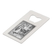 Gerahmter Jahrgang Bild rot Reiten Hood Wolf Kreditkartenflaschenöffner (Vorderseite Schrägansicht)