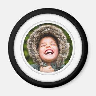 Gerahmter Kreis der Single-Fotovorlage Magnet