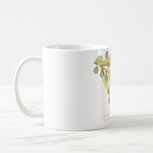 Gerahmter Name der Goldfolie Kaffeetasse (Links)