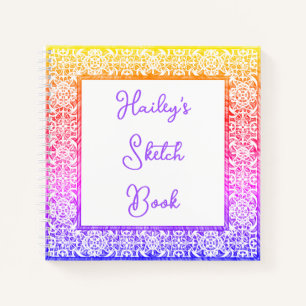 Gerahmter Name Sketchbook Notizblock