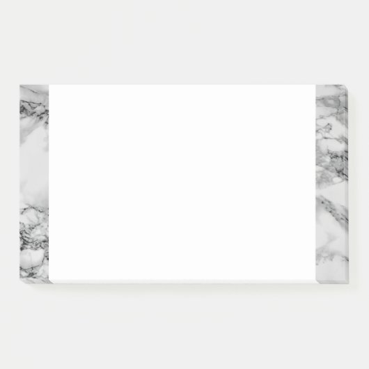 Gerahmter Post it Notes aus weißem Marmor Post-it Klebezettel (Vorderseite)