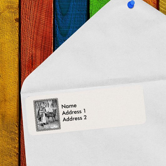 Gerahmter Red Riding Hood Wolf im Wald auf Weiß