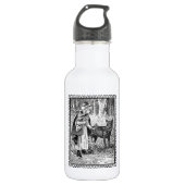 Gerahmter Rotkäppchen-Wolf im Wald Edelstahlflasche (Vorderseite)