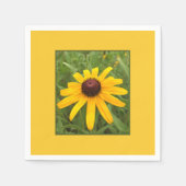 Gerahmter Single Gelbe Rudbeckia Blume Fotografie Serviette (Vorderseite)