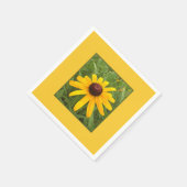 Gerahmter Single Gelbe Rudbeckia Blume Fotografie Serviette (Ecke)