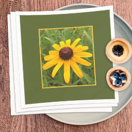 Gerahmter Single Gelbe Rudbeckia Blume Fotografie Serviette